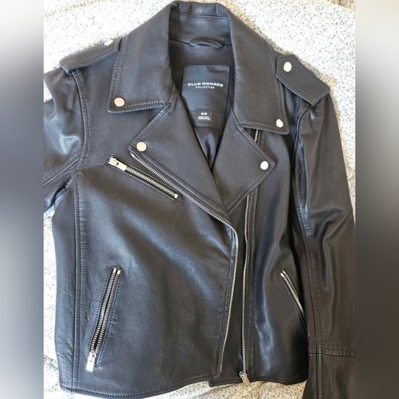 club monaco leather jacket - Picture 4 of 6